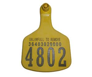 Tamper proof two pieces large cow ear tag 